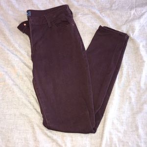 Mid-rise Dark plum skinny jeans